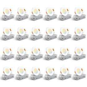 Amico 24-pack 3-inch wafer light with junction box for versatile color temperature control