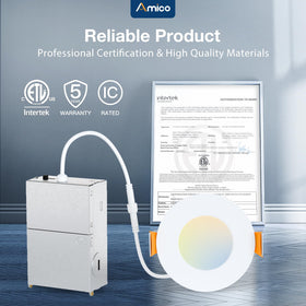 Amico 3-inch light with side-switch color temperature selection for ambience