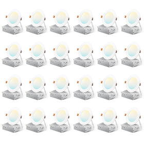 Amico 24-pack 4-inch 5CCT downlight with junction box for adaptable color temperature.