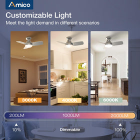 Amico 3CCT dimmable light offers 3000K to 6000K ambiance.