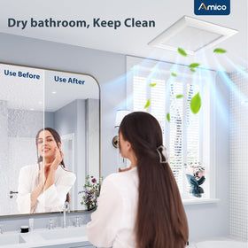 Amico 4-inch duct connection enables flexible routing.