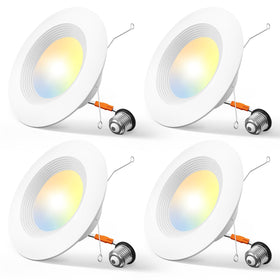 Amico 6-inch recessed light with baffle trim delivers glare-free living room illumination.