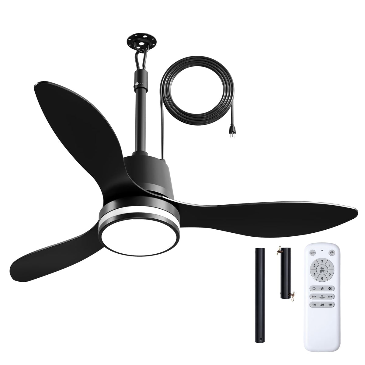 Amico 42-inch outdoor fan with light for patios, IP65-rated protection for all-weather readiness.