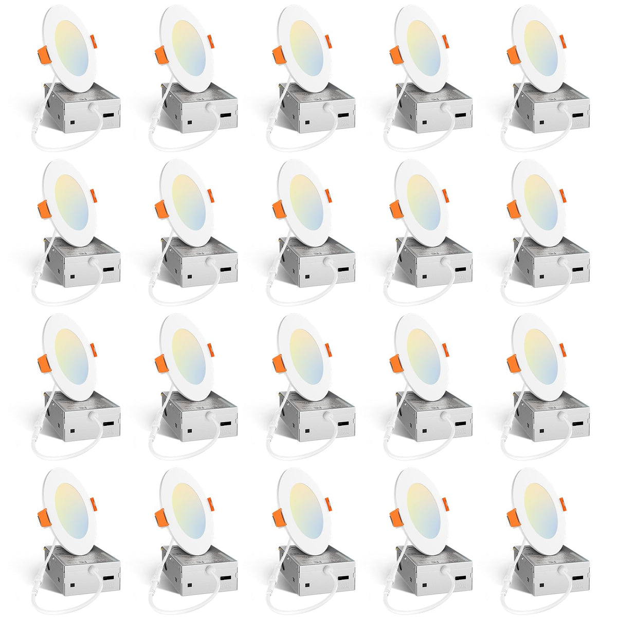 Amico 4-inch LED recessed light close-up showing 5CCT versatility for any room