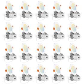 Amico 4-inch LED recessed light close-up showing 5CCT versatility for any room