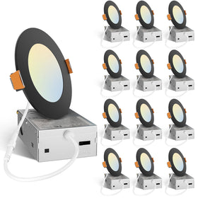 Amico 4in ultra-thin recessed light in black for versatile ceiling brightness