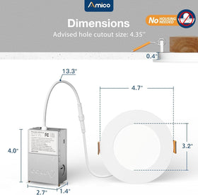 Amico 2-inch ceiling-space friendly installation for tight ceilings.