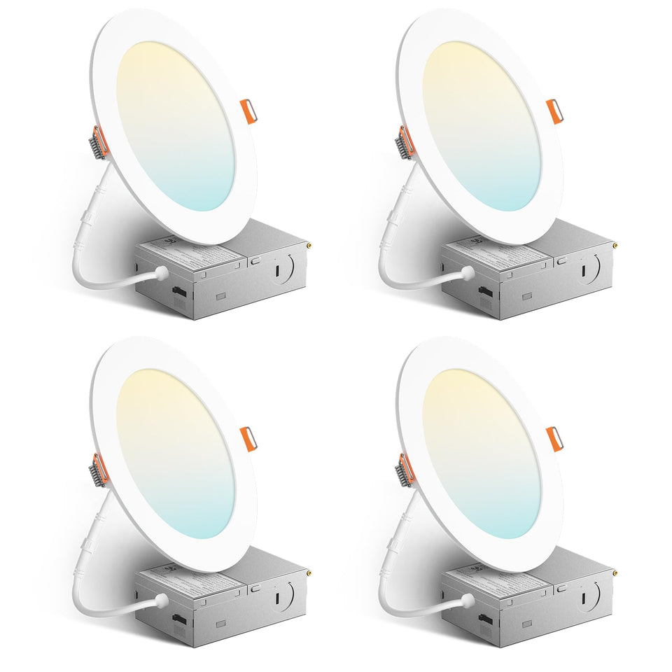 Amico 4-pack 6-inch LED downlights with 5CCT for flexible room lighting