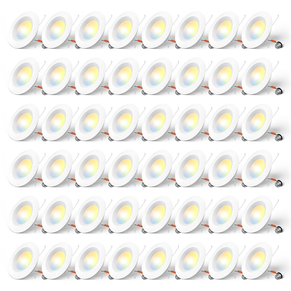 Amico 5/6 inch LED recessed light with baffle trim for seamless, low-glare illumination.