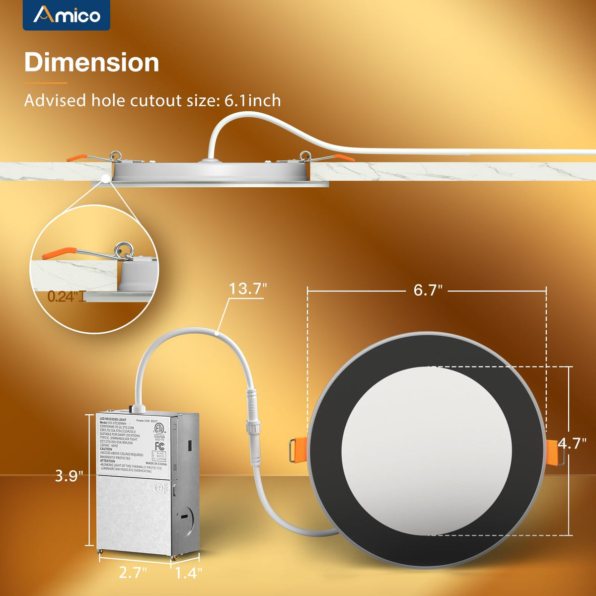 Amico five color temps 2700K to 5000K versatility