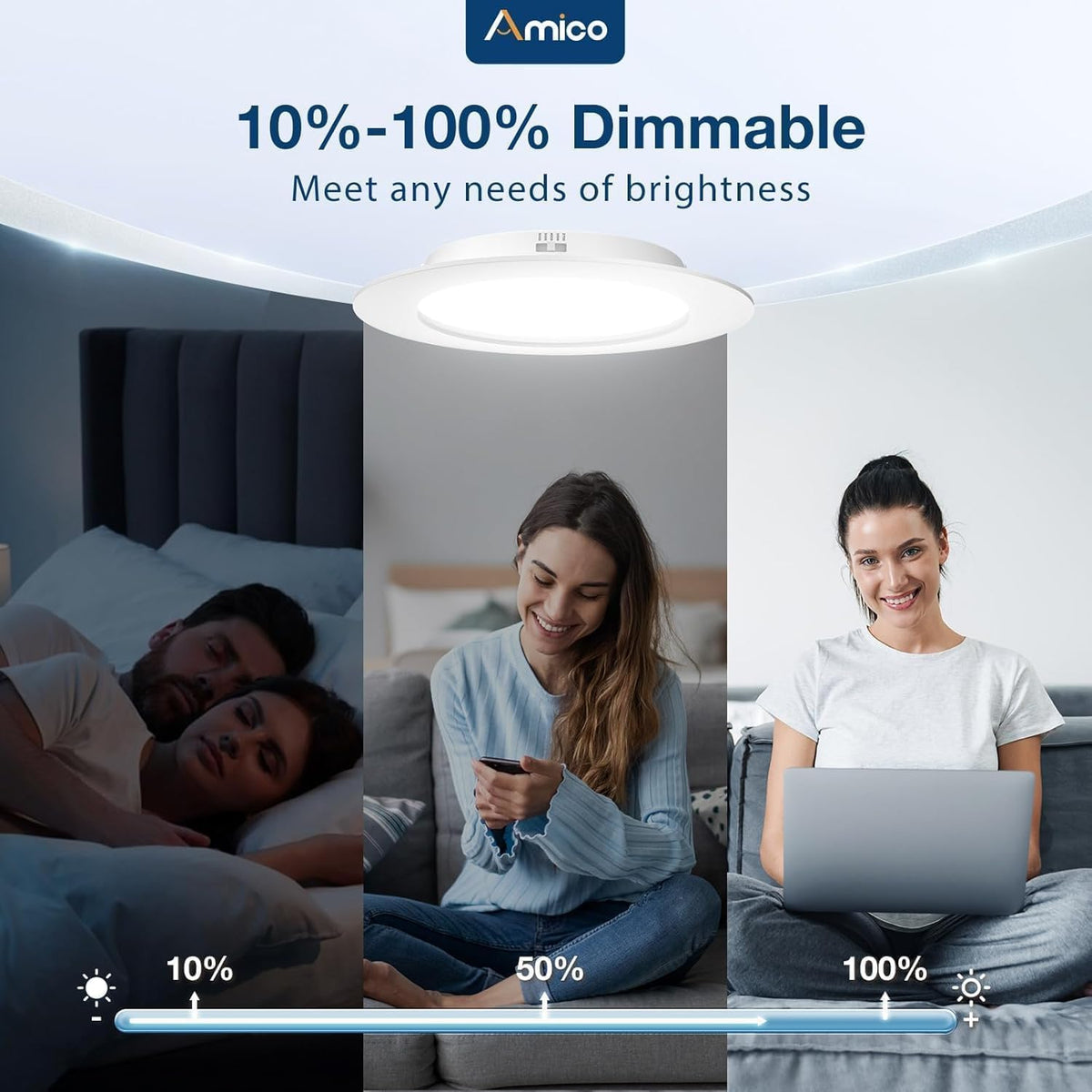 Amico 5 CCT selectable colors adapt to mood or task.