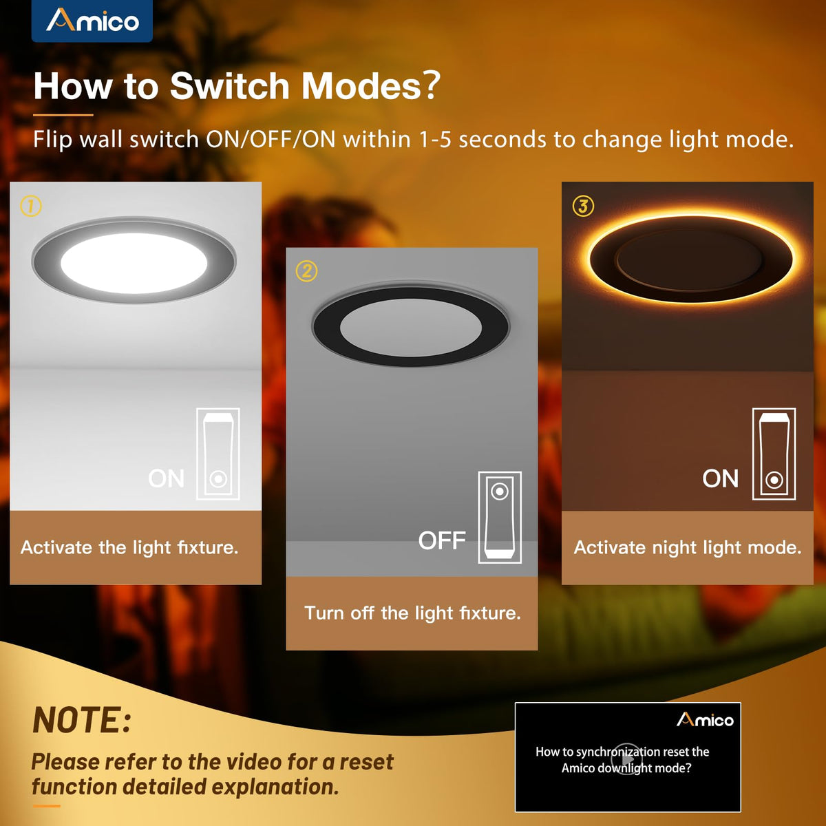 Amico canless LED downlight offers 2700K–5000K selection before installation.