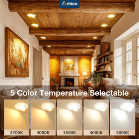 Amico 5 CCT color temperature options providing flexible ambiance.