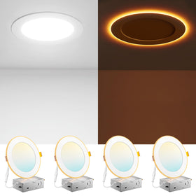 Amico 6-inch night-light downlight emits amber glow for gentle night ambience