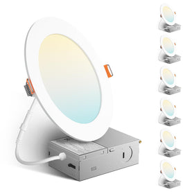 Amico six-pack six-inch downlights installed in ceiling for even ambient illumination.