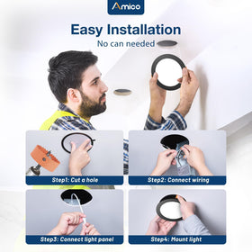 Amico junction box design enables quick, tool-free ceiling installation