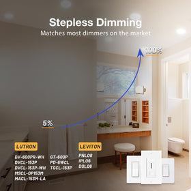 Amico 6-pack 6-inch LED recessed light energy-saving 12W versus traditional bulbs.