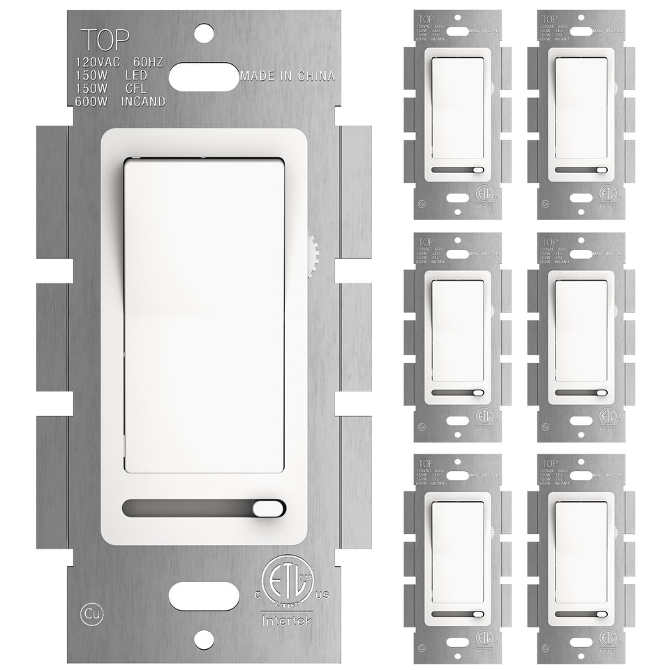 Amico 6-pack slide dimmer switch overview for versatile lighting control in homes