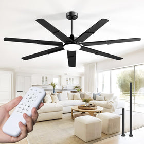 Amico 66 inch ceiling fan with light and remote for powerful cooling and ambient lighting.
