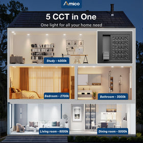 Amico 6-inch LED recessed light color temperature switch demonstrates flexible ambiance options.