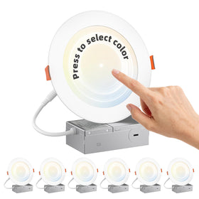 Amico 6-inch canless light with center push for easy color temperature selection