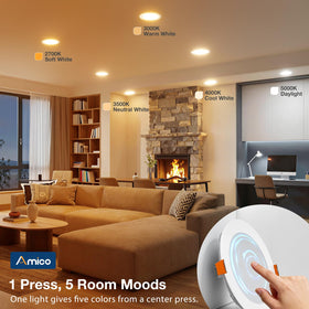Amico 6-inch recessed light dimmable from 100% to 5% for tailored ambience