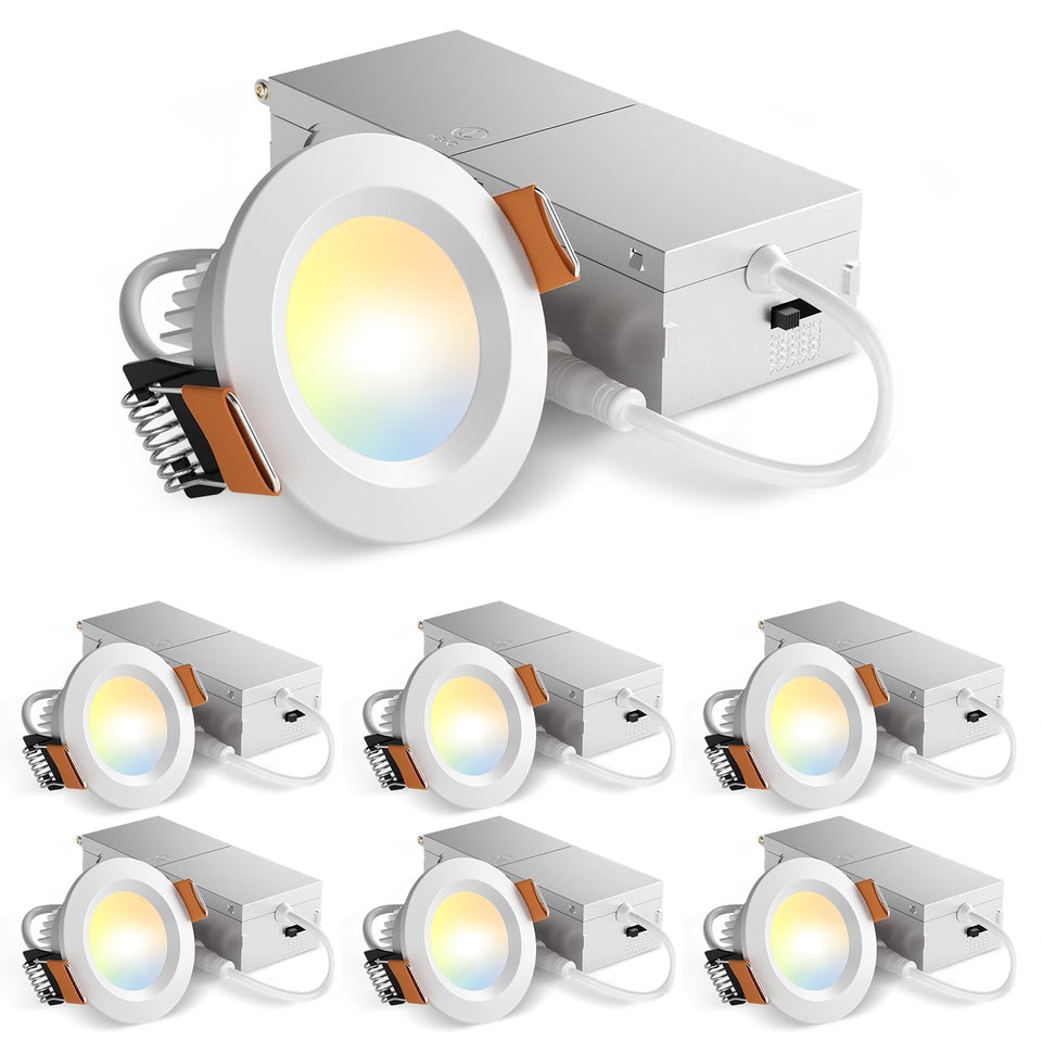 Amico 6-pack 2-inch downlight with switchable temps for flexible ambience.