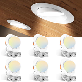 Amico 6-pack gimbal downlight with 360° rotation highlights art and murals.