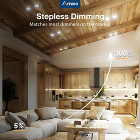 Amico 800 lumens at 10 watts delivering strong brightness and energy savings.