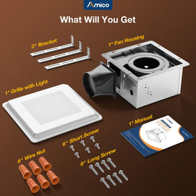 Amico bathroom exhaust fan with light enhances moisture control and comfort
