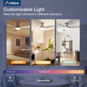 Amico dimmable light with 3CCT for different moods.