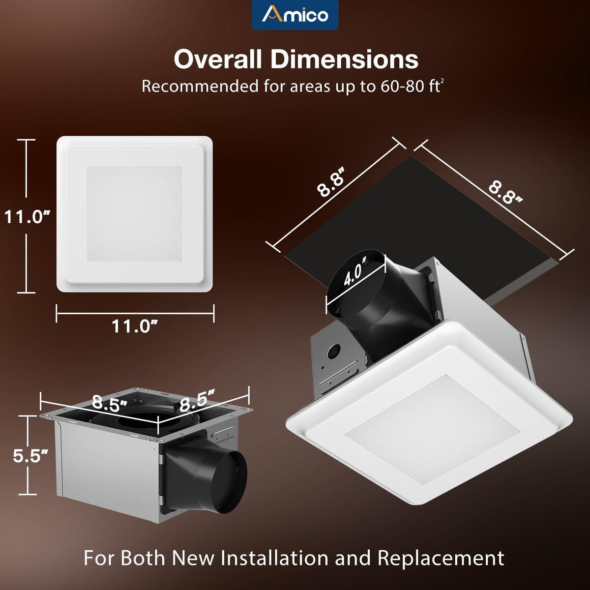 Amico ceiling-mount installation for quick, clean upgrade