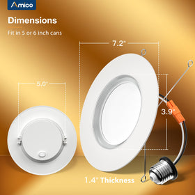 Amico damp-rated design suitable for bathrooms and kitchens