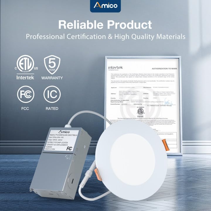 Damp-rated Amico downlight suitable for bathrooms and basements.
