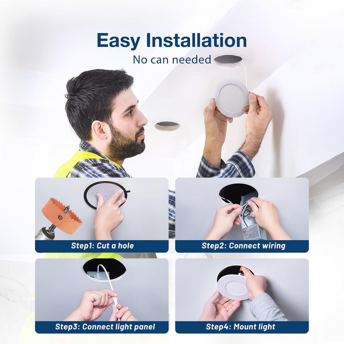 Amico damp-rated recessed light suitable for bathrooms and basements.