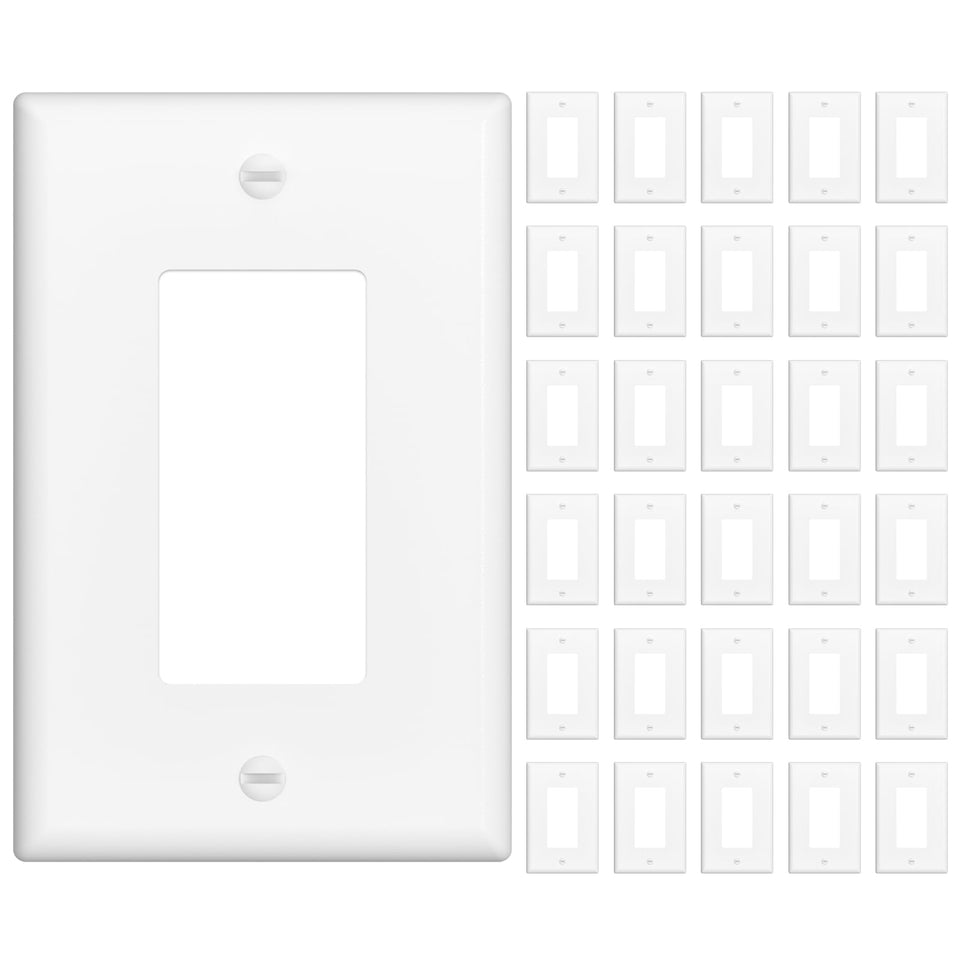 Amico decorative switch cover plate in a six-pack improves wall finish and style.