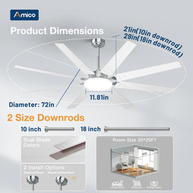 Amico dimmable LED light with three color temperatures