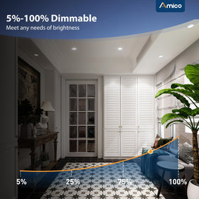 Amico dimmable 950lm can light for adjustable brightness.