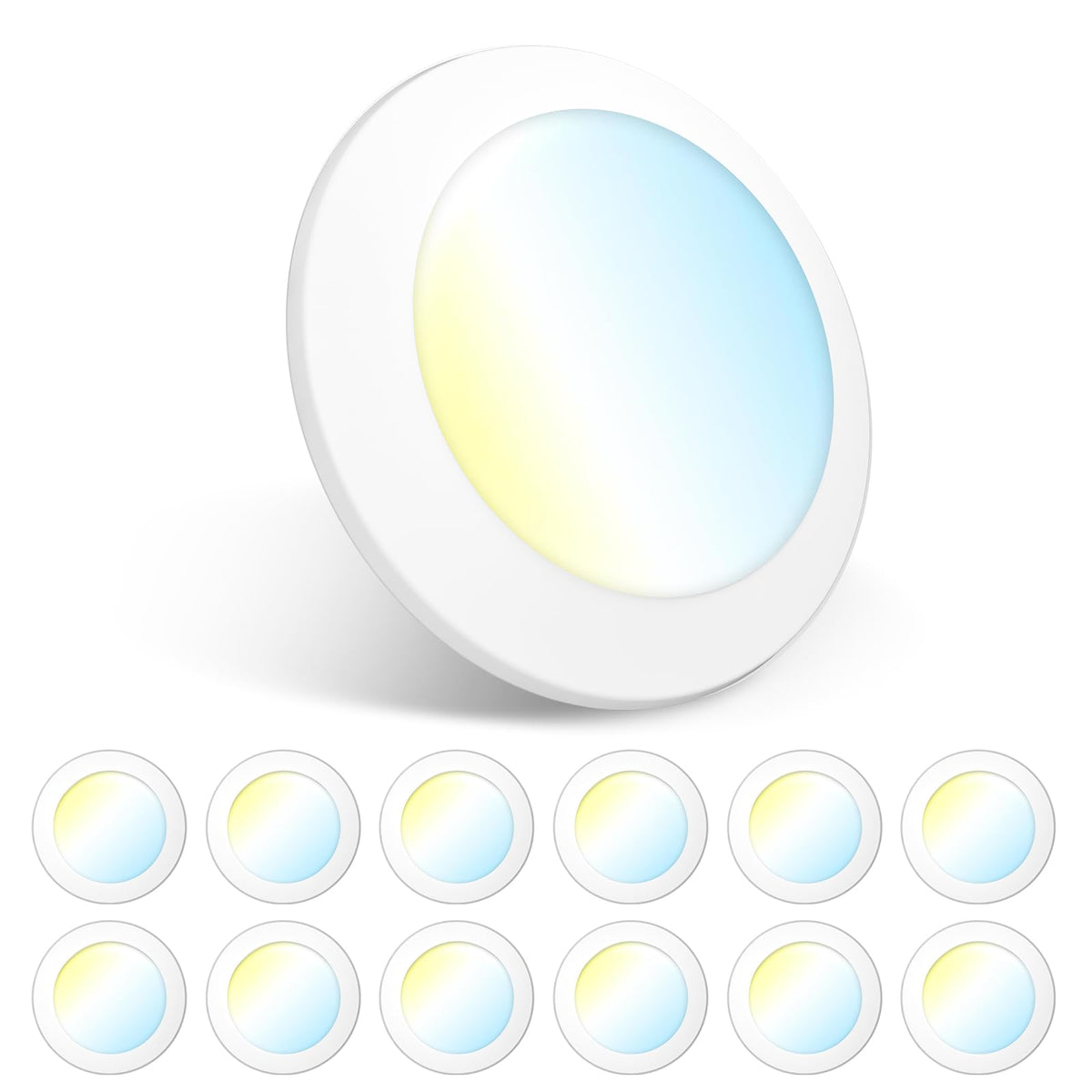 Amico disk light ready for 5/6-inch installation in recessed housings, easy setup.