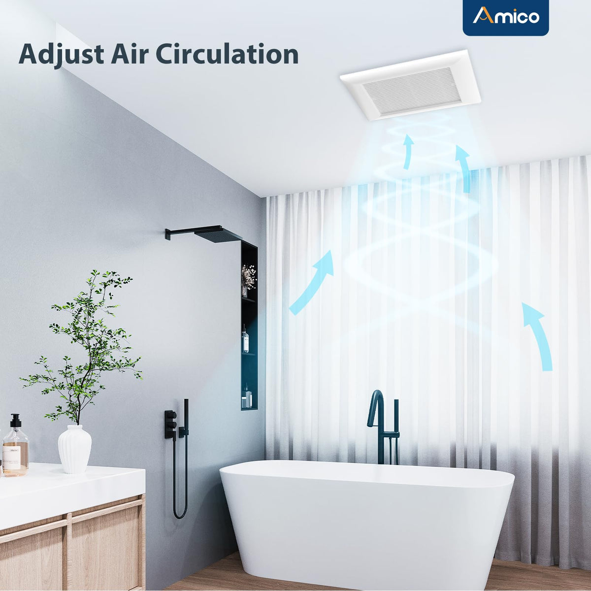 4-inch duct connection on Amico exhaust fan