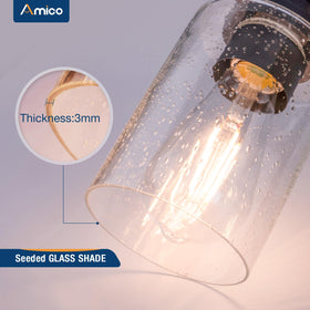 Amico E26 base supports LED or vintage bulbs for customizable mood.