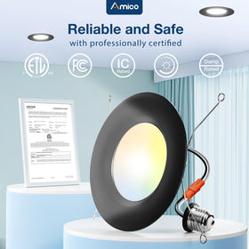Amico LED can light with E26 base for easy DIY installation.