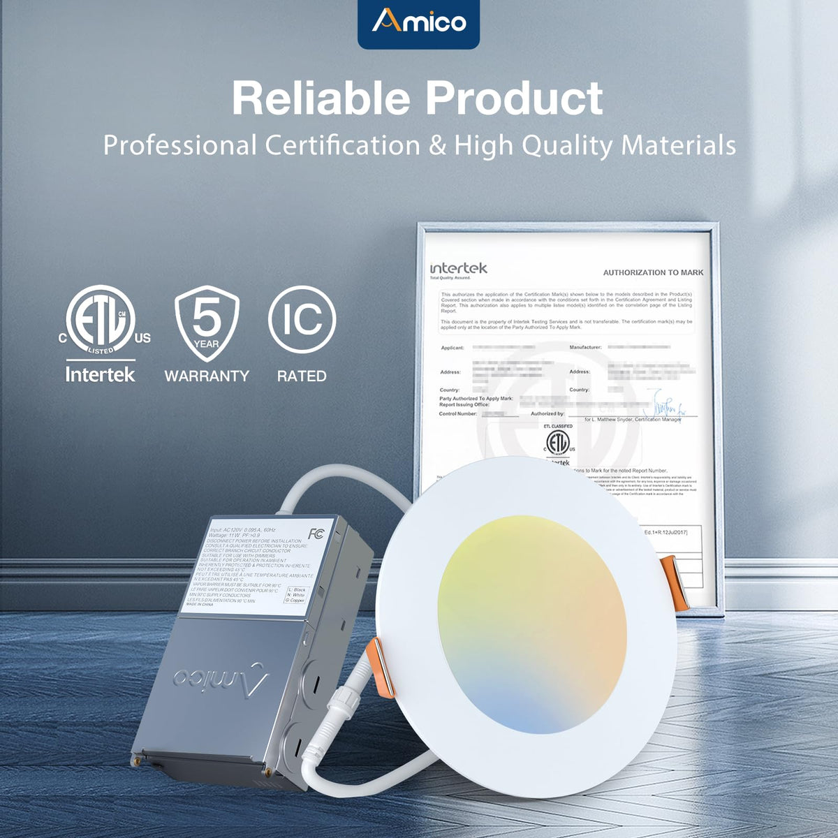 Amico easy-install clips and template for quick retrofit.