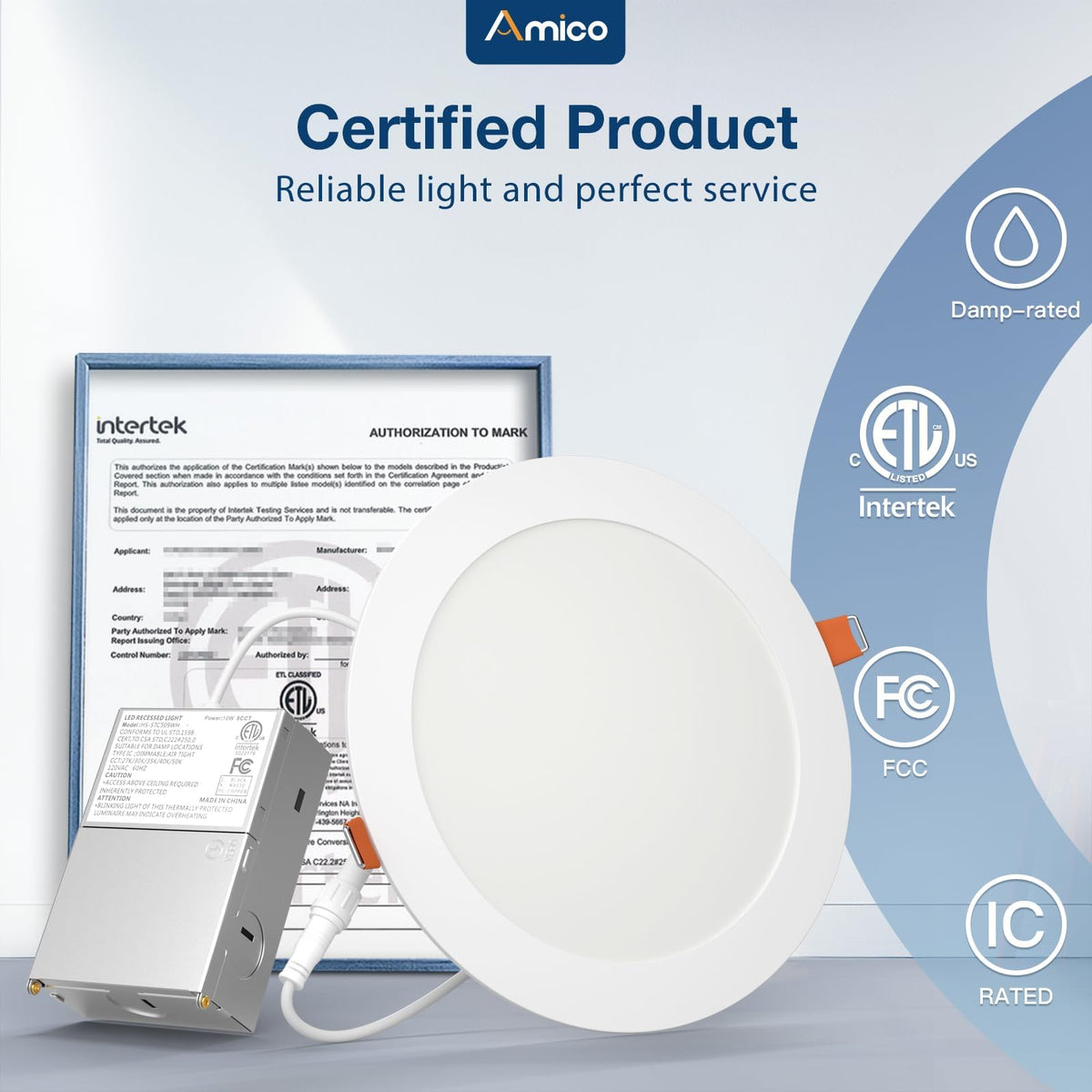 Amico easy install with flush-ceiling look and quick junction box setup