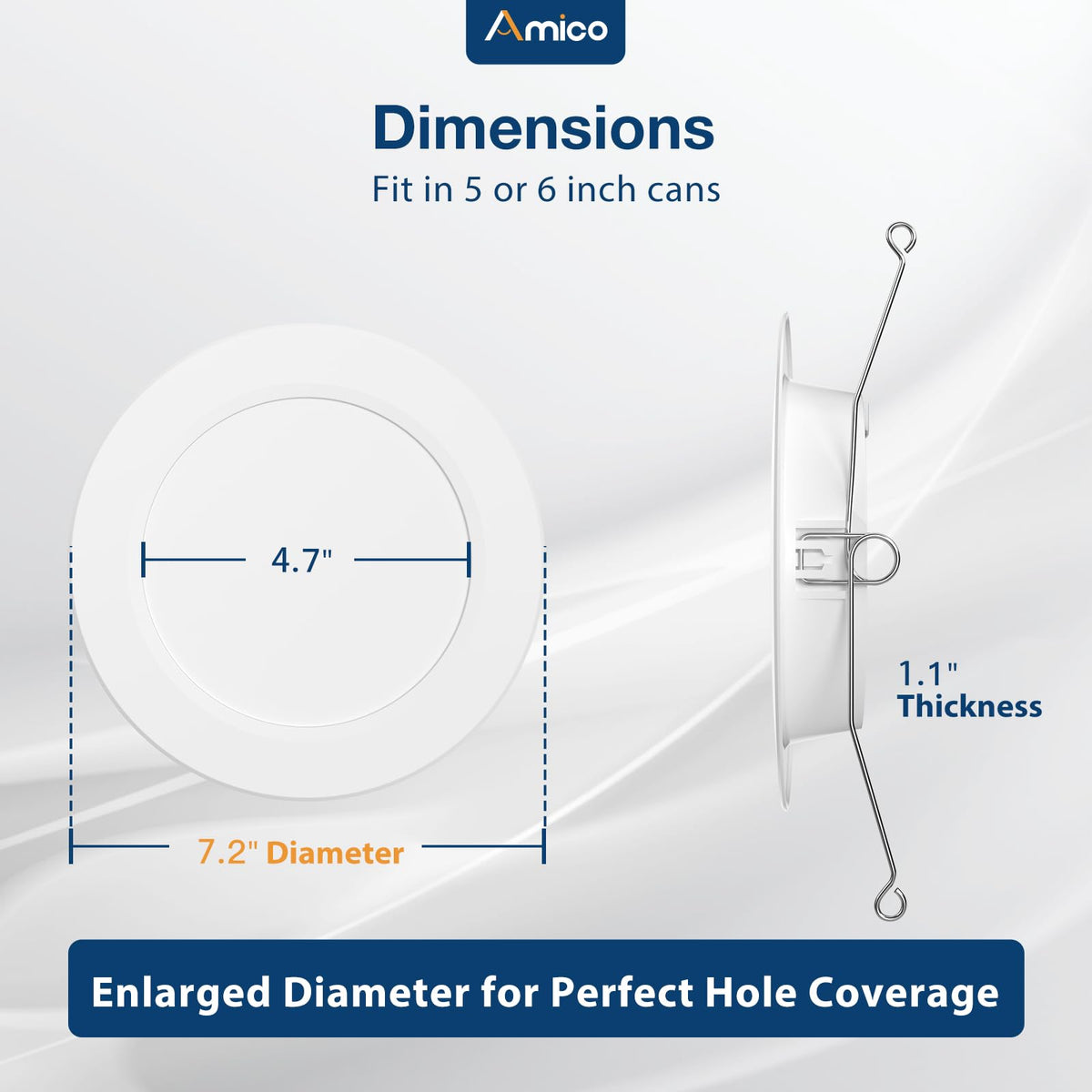 Amico easy-installation can light with E26 base for quick setup.
