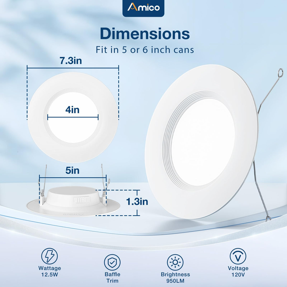 Amico easy-installation E26 base compatible with most housings.