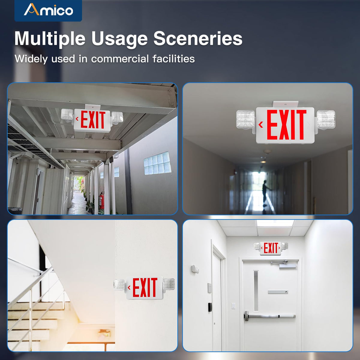 Amico emergency lighting combo ideal for offices and public spaces.