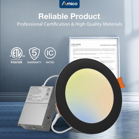Amico energy-saving recessed light reduces electricity use with high lumen output.