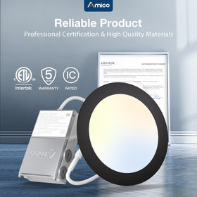 Amico energy-saving LED downlight replaces 110W halogen with savings.