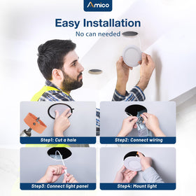 Amico ETL and FCC certified downlight ensures reliable performance.